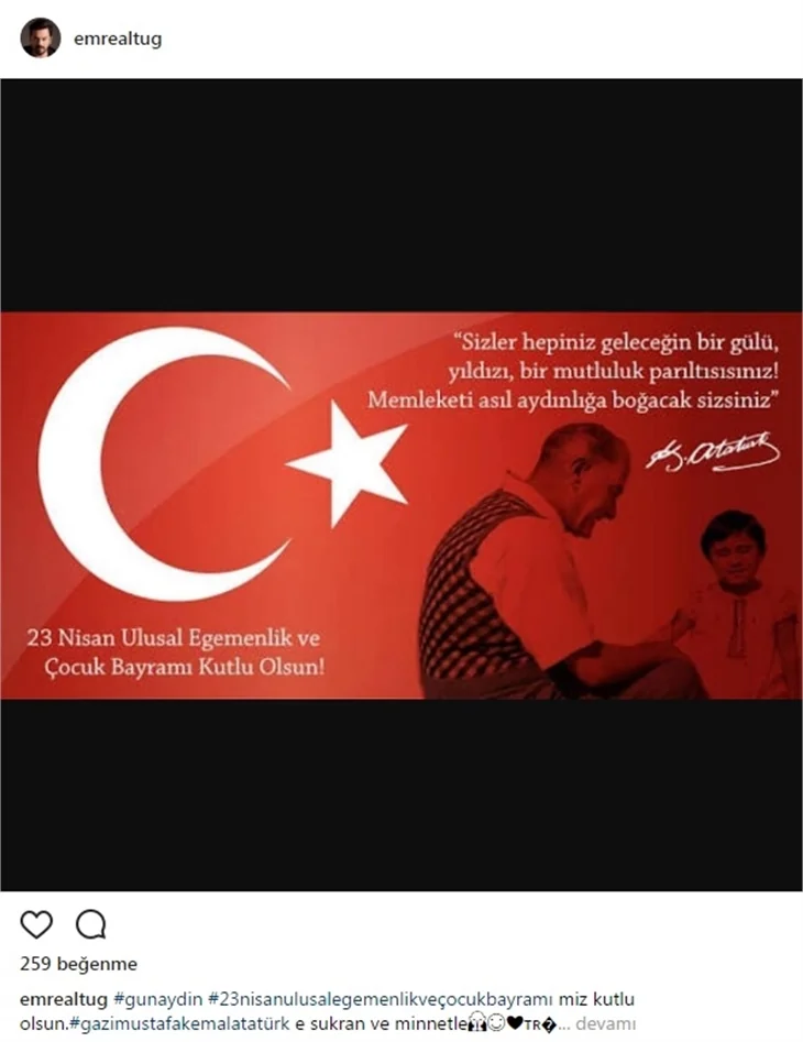 Ünlülerin 23 Nisan paylaşımları