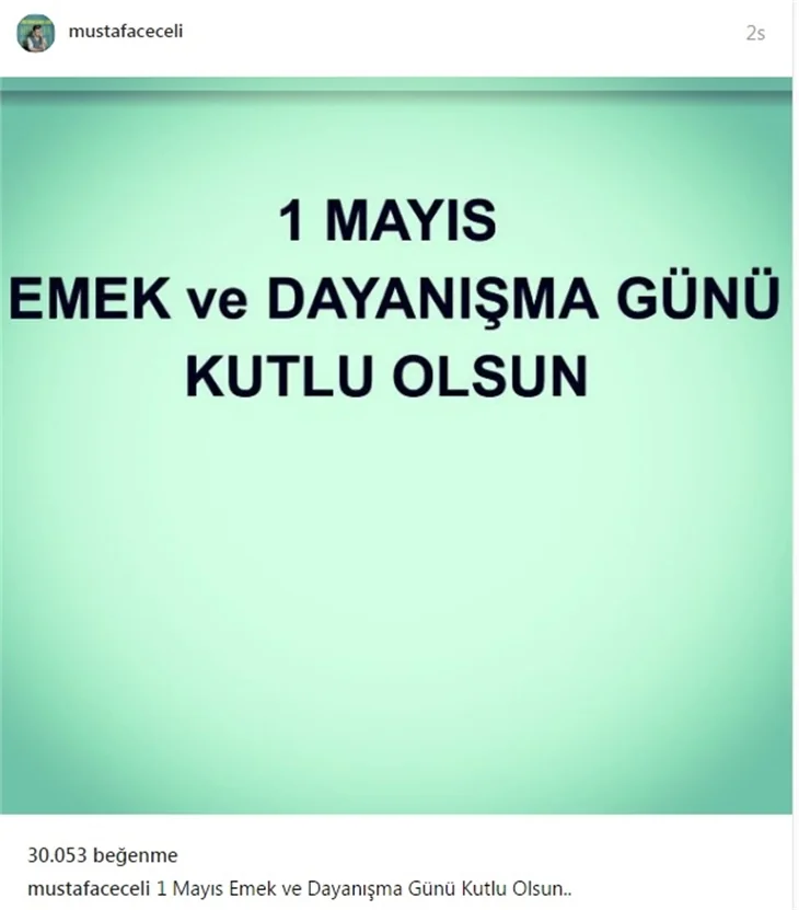 Ünlülerin 1 Mayıs paylaşımları...