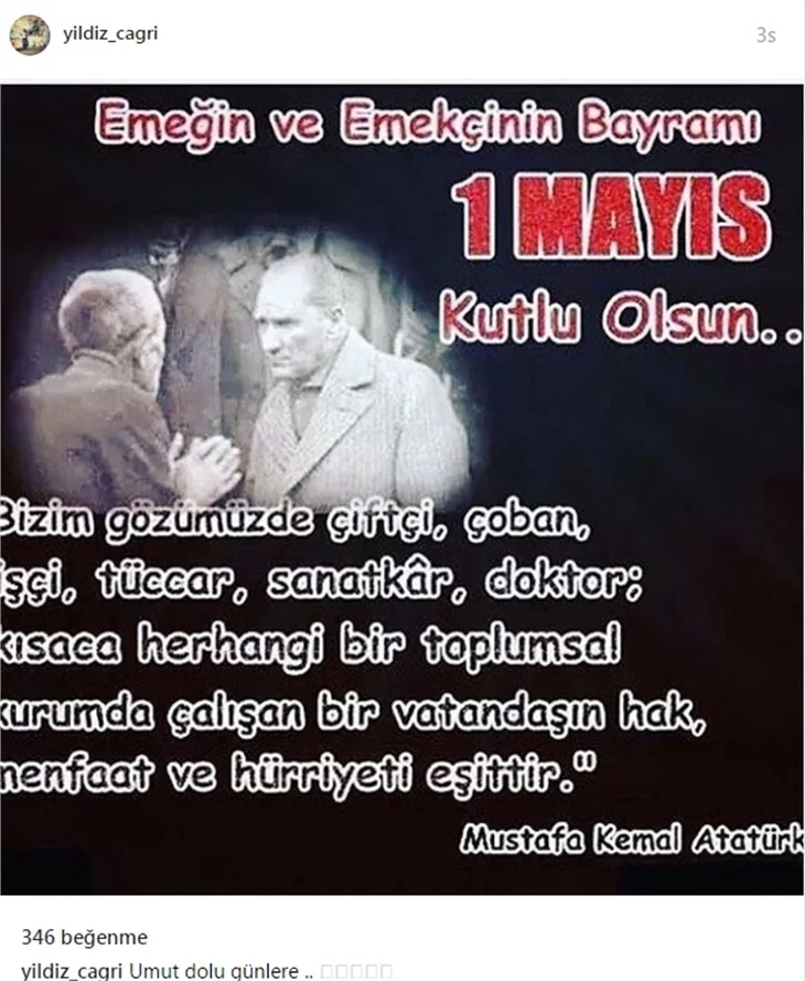 Ünlülerin 1 Mayıs paylaşımları...