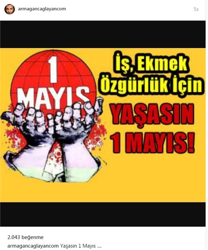Ünlülerin 1 Mayıs paylaşımları...