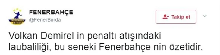 Fenerbahçeli Volkan Demirel, Twitter'ı yıktı geçti