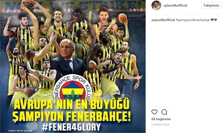 Ünlülerin Fenerbahçe ve şampiyonluk paylaşımları!