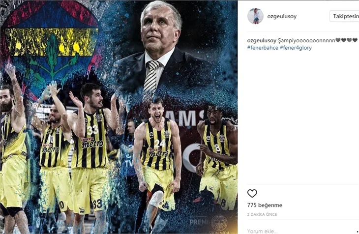 Ünlülerin Fenerbahçe ve şampiyonluk paylaşımları!