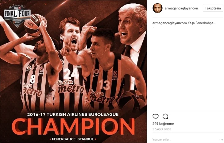 Ünlülerin Fenerbahçe ve şampiyonluk paylaşımları!