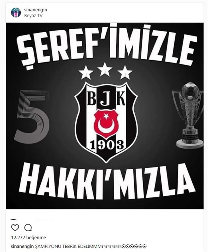 Ünlüler Beşiktaş'ın şampiyonluğunu böyle kutladılar...