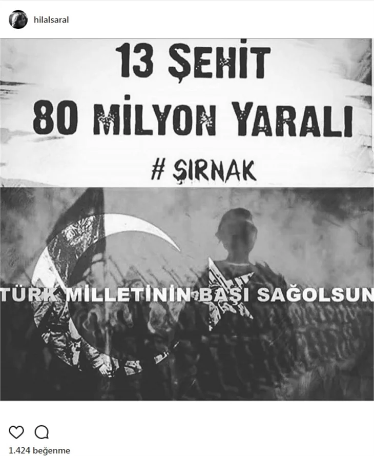 Ünlülerin Şırnak Şehitleri için paylaştıkları