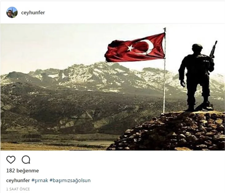 Ünlülerin Şırnak Şehitleri için paylaştıkları