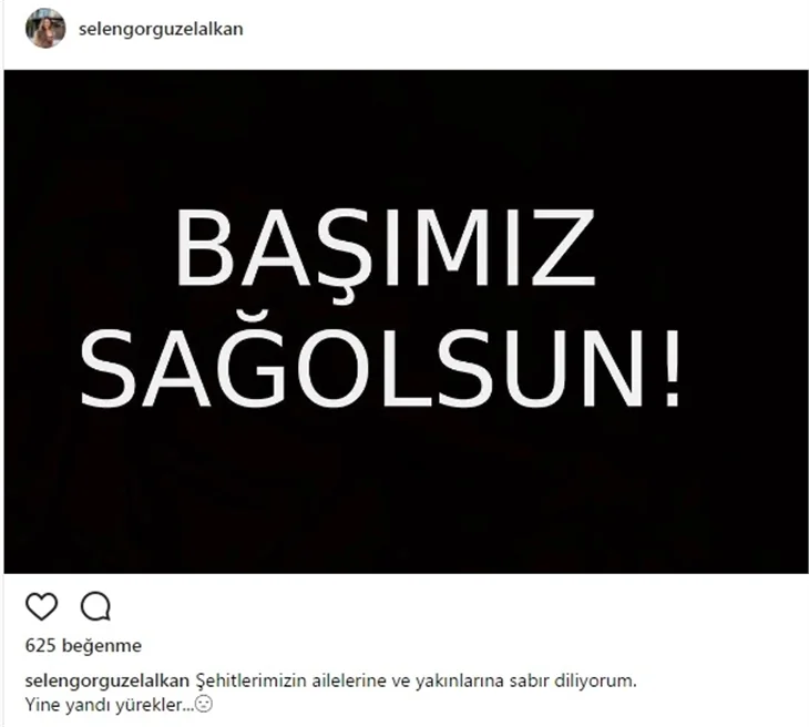 Ünlülerin Şırnak Şehitleri için paylaştıkları