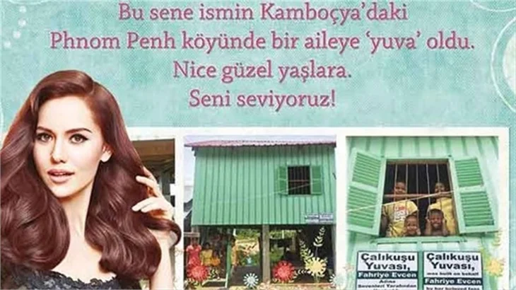 Fahriye Evcen'in adına Kamboçya’da yuva yapıldı!