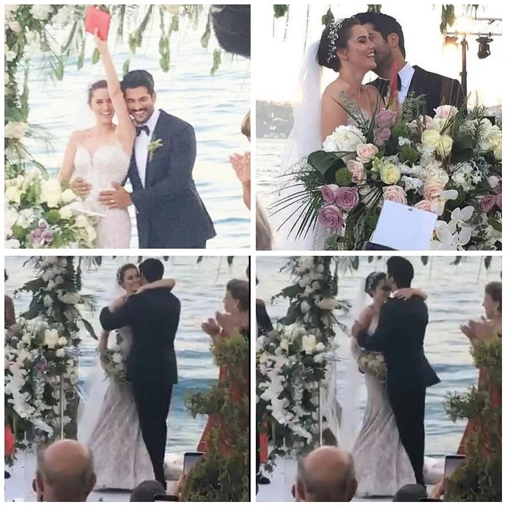 Burak Özçivit ve Fahriye Evcen'in düğününden ilk kareler geldi
