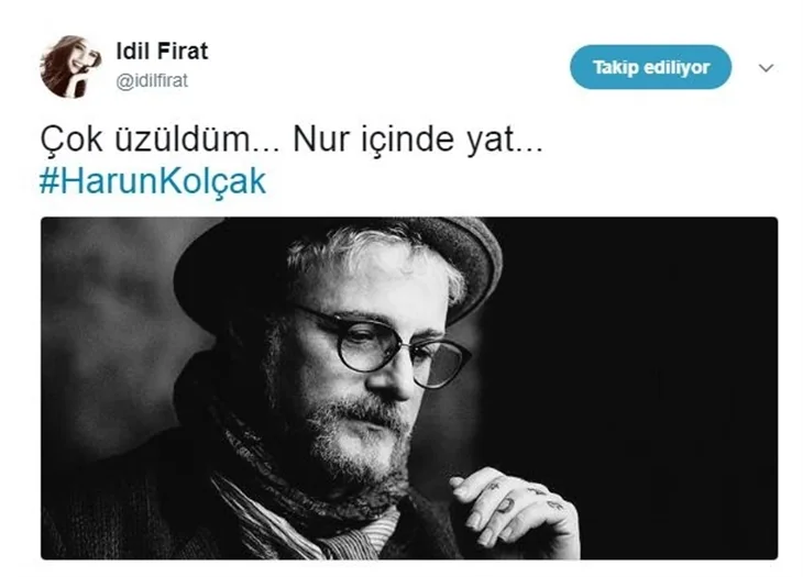 Ünlülerin Harun Kolçak üzüntüsü!