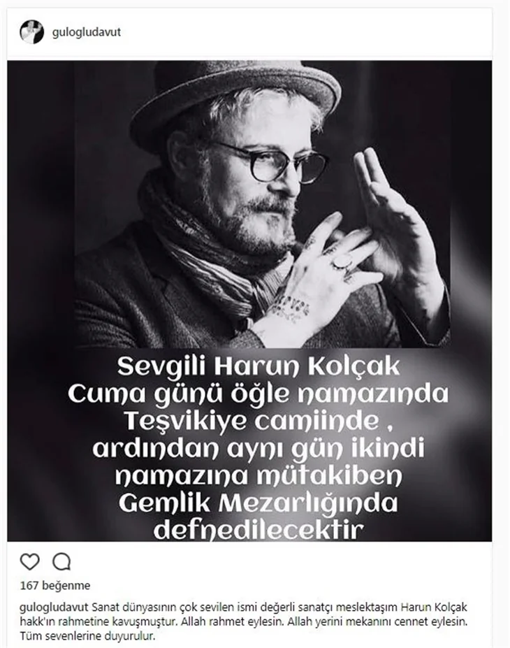 Ünlülerin Harun Kolçak üzüntüsü!