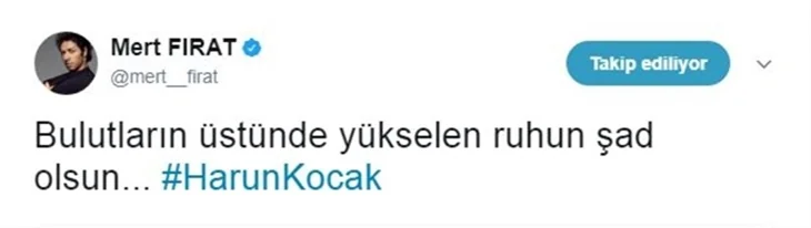 Ünlülerin Harun Kolçak üzüntüsü!