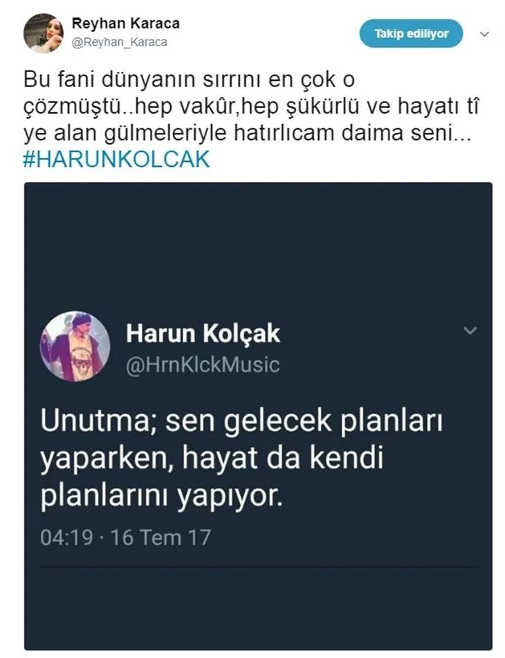 Ünlülerin Harun Kolçak üzüntüsü!