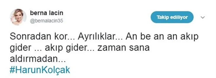 Ünlülerin Harun Kolçak üzüntüsü!