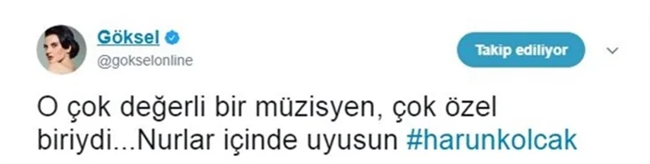 Ünlülerin Harun Kolçak üzüntüsü!