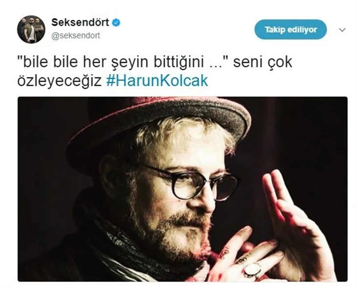 Ünlülerin Harun Kolçak üzüntüsü!