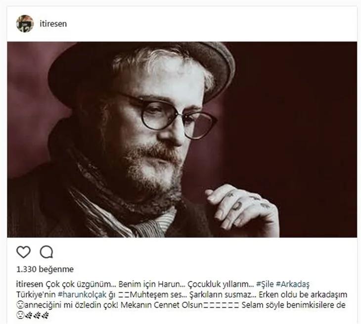 Ünlülerin Harun Kolçak üzüntüsü!