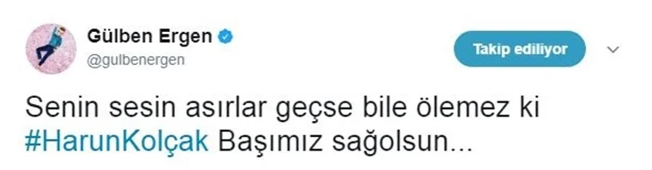 Ünlülerin Harun Kolçak üzüntüsü!