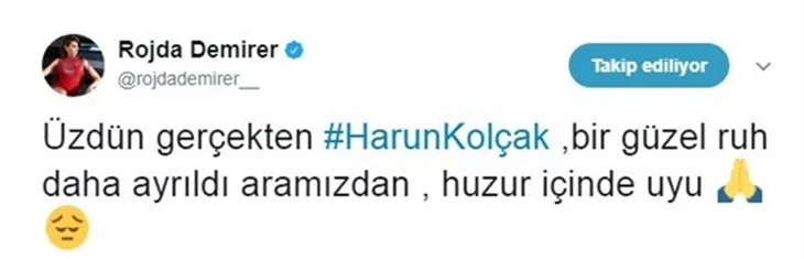 Ünlülerin Harun Kolçak üzüntüsü!