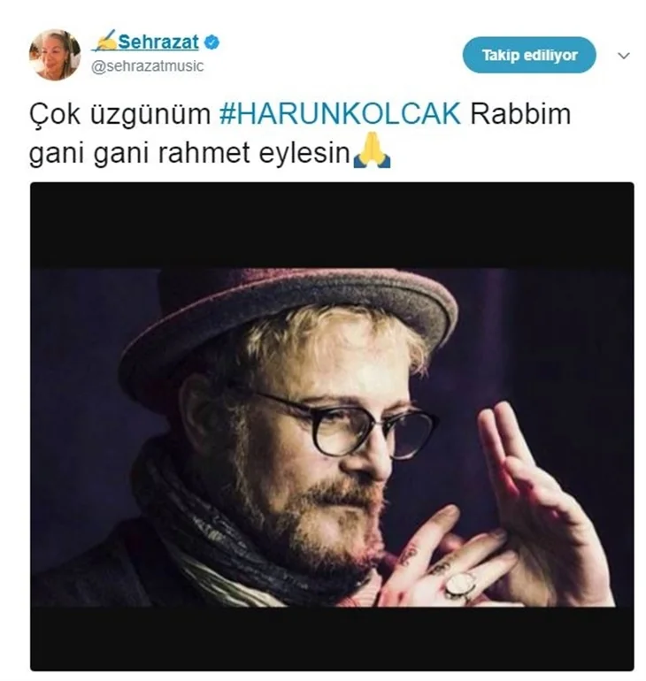 Ünlülerin Harun Kolçak üzüntüsü!