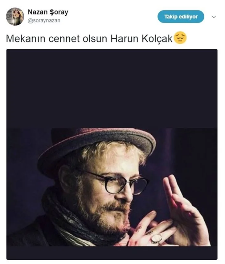 Ünlülerin Harun Kolçak üzüntüsü!