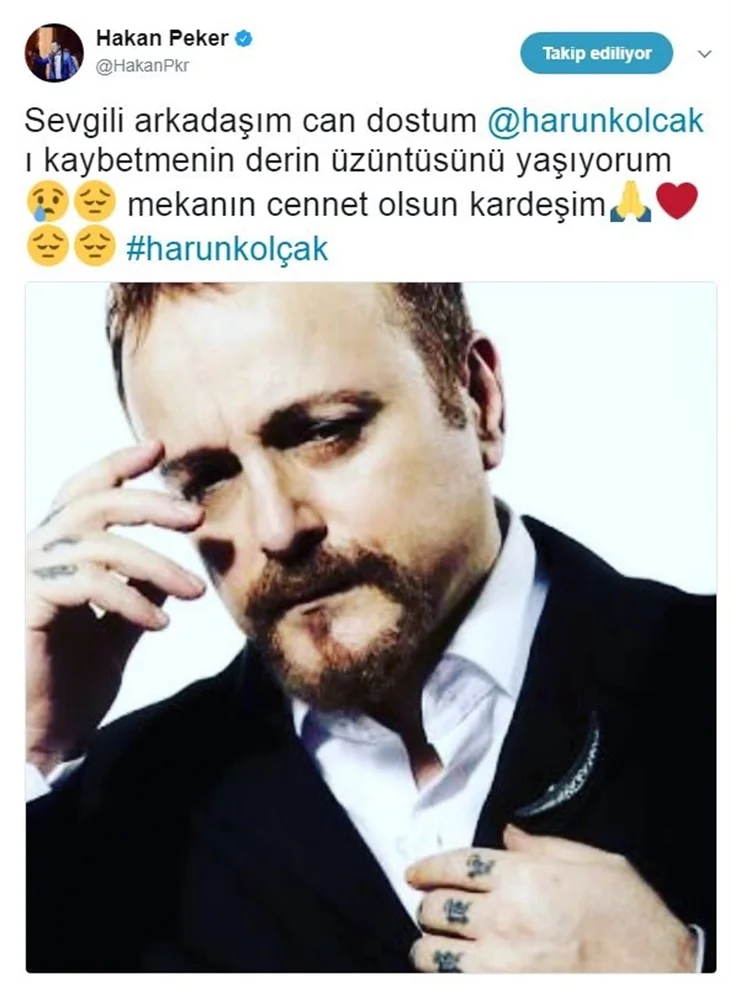 Ünlülerin Harun Kolçak üzüntüsü!