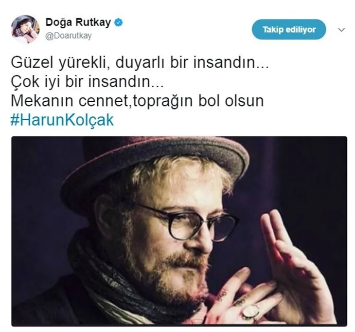 Ünlülerin Harun Kolçak üzüntüsü!