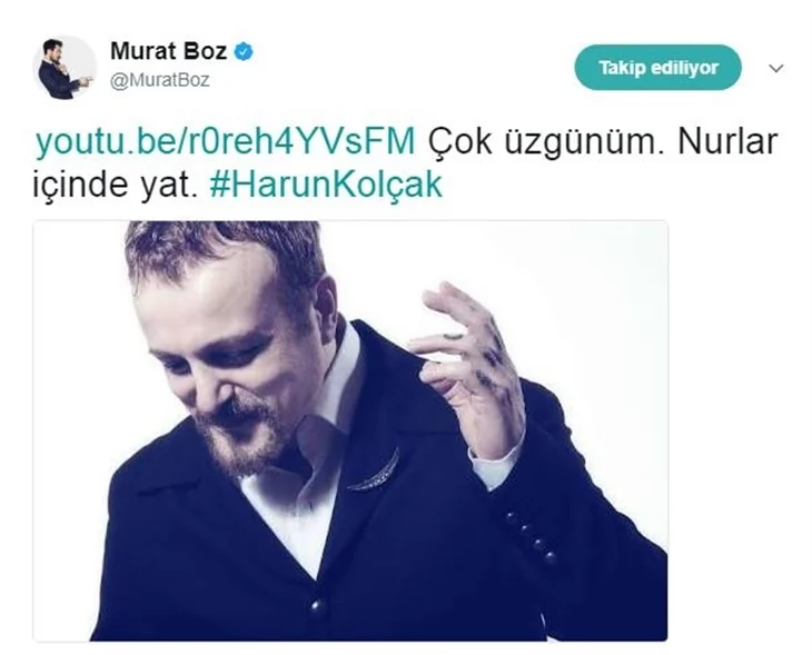 Ünlülerin Harun Kolçak üzüntüsü!