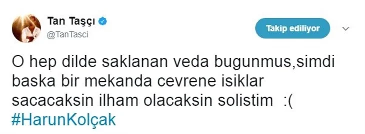 Ünlülerin Harun Kolçak üzüntüsü!