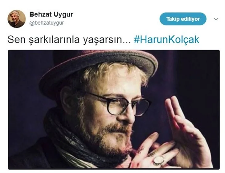 Ünlülerin Harun Kolçak üzüntüsü!