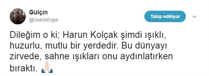 Ünlülerin Harun Kolçak üzüntüsü!