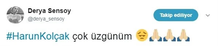 Ünlülerin Harun Kolçak üzüntüsü!