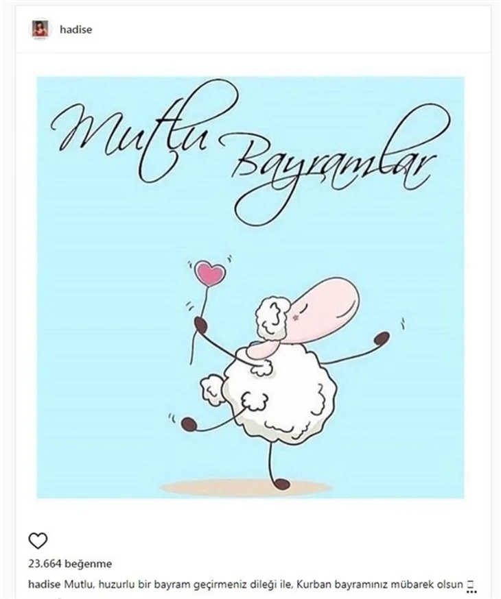 Ünlülerin 2017 Kurban Bayramı mesajları...