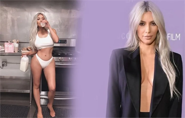 Kim Kardashian'dan seksi süt pozu!
