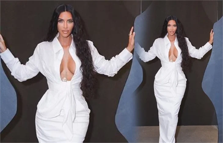 Kim Kardashian'ın cesur kıyafeti!