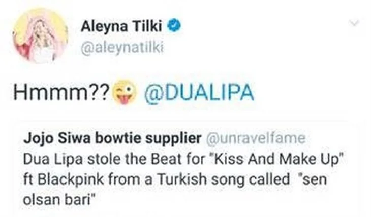 Dua Lipa'nın yeni şarkısı Aleyna Tilki'den mi çalıntı?