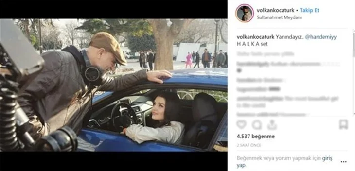 Yönetmen Volkan Kocatürk'ten Hande Erçel'e destek
