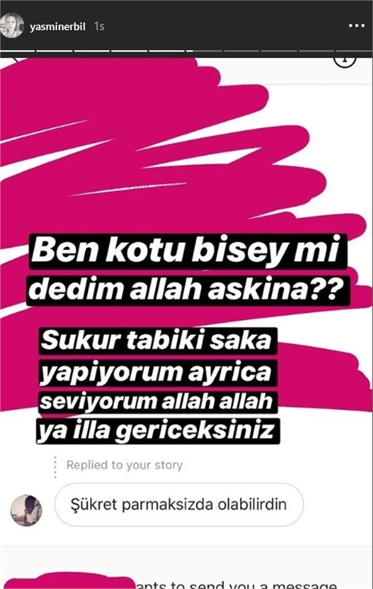 Yasmin Erbil'i çıldırtan mesaj!