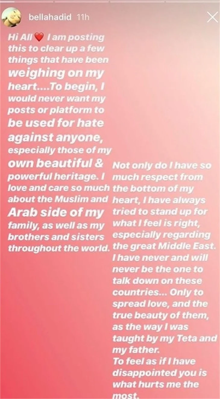 Bella Hadid’in paylaşımına İslam dünyasından büyük tepki!