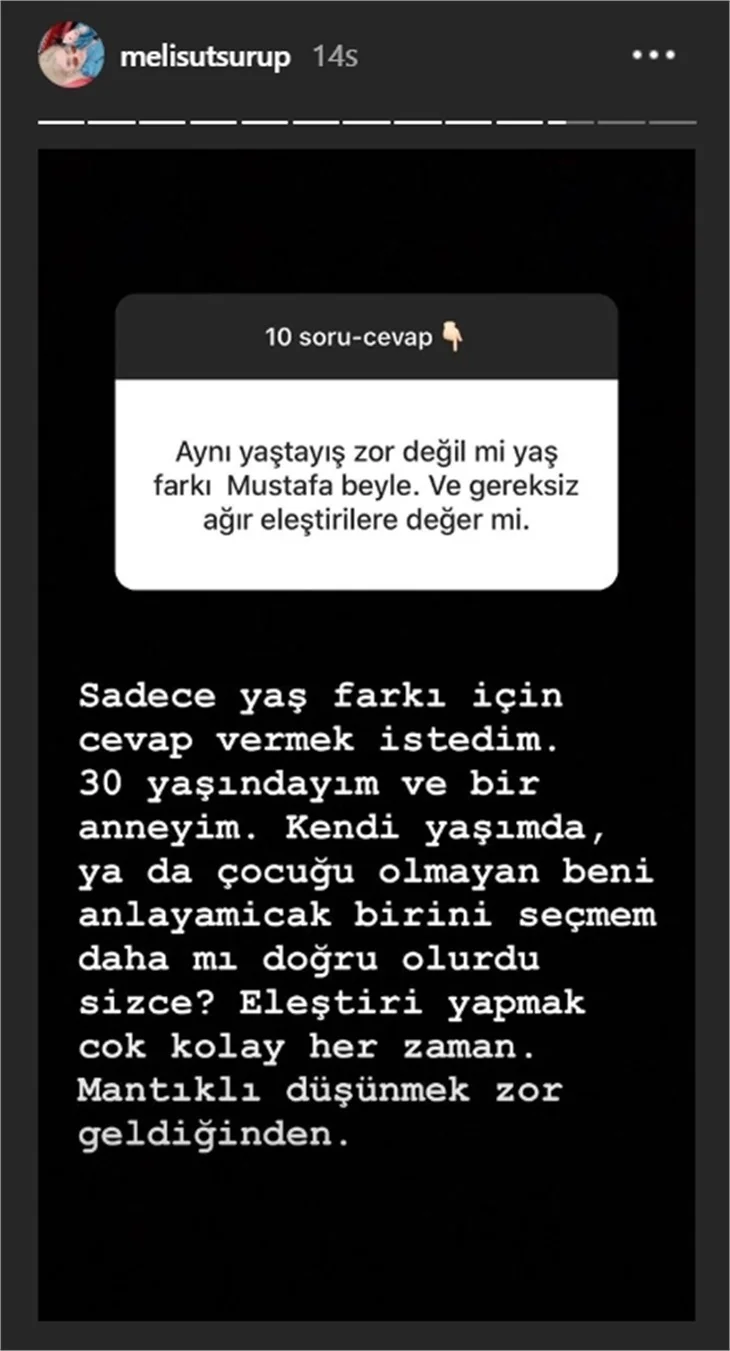 Melis Sütşurup, yaş farkıyla ilgili sorulara ilk kez yanıt verdi!