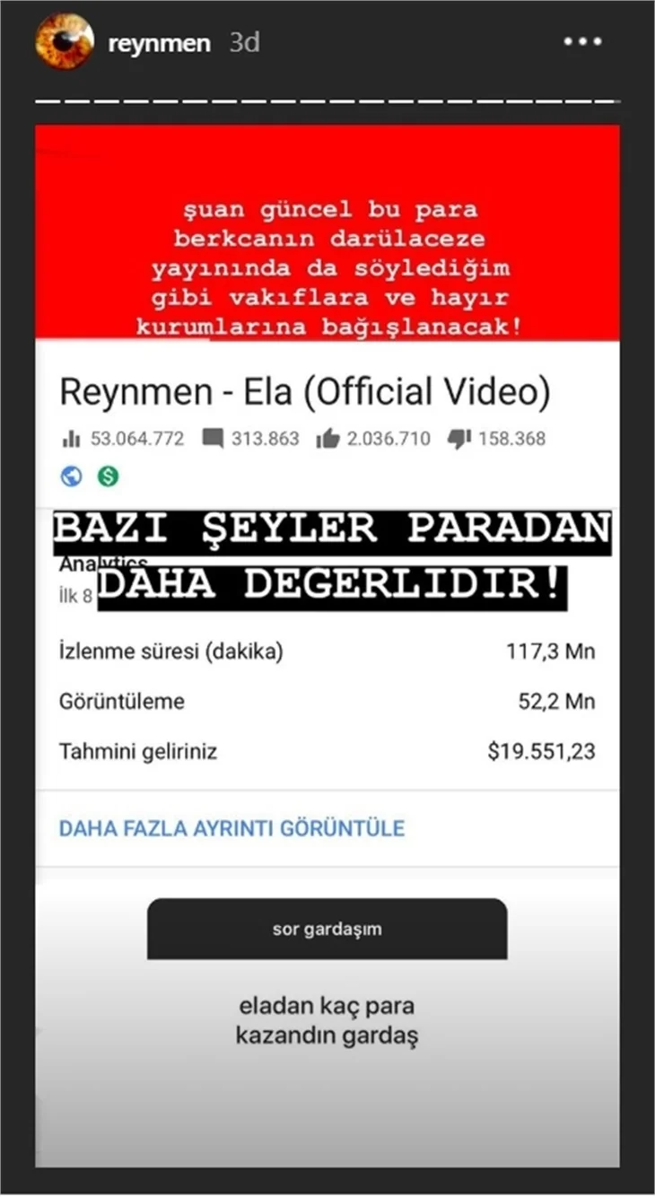 Reynmen Ela'dan kaç para kazandı? Çarpıcı açıklamalar!