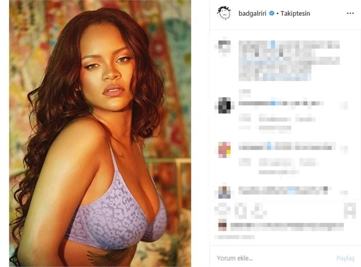 Rihanna'nın yatak pozu dikkat çekti!
