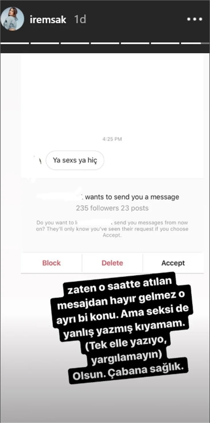 İrem Sak o mesajları ifşa etti!