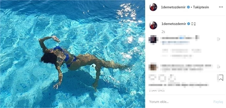 Demet Özdemir'in havuzda verdiği poz sosyal medyayı salladı!