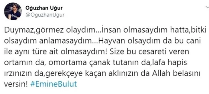 Ünlüler Emine Bulut cinayetine duyarsız kalmadı!