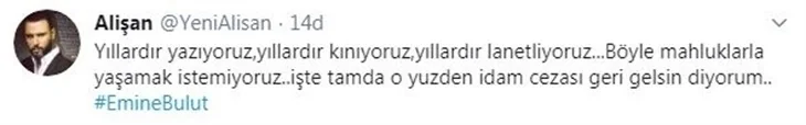 Ünlüler Emine Bulut cinayetine duyarsız kalmadı!