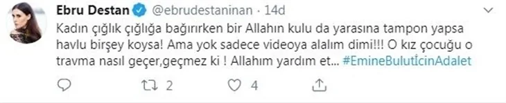 Ünlüler Emine Bulut cinayetine duyarsız kalmadı!