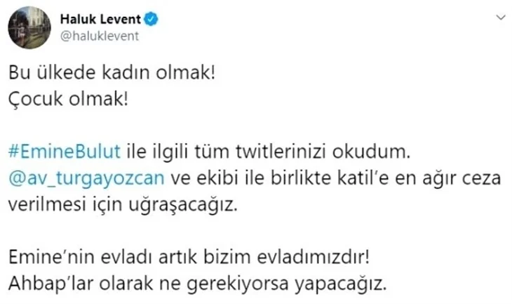 Ünlüler Emine Bulut cinayetine duyarsız kalmadı!