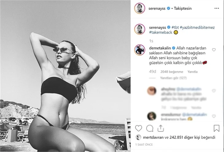 Serenay Sarıkaya bikinili poz verdi Demet Akalın dayanamadı!